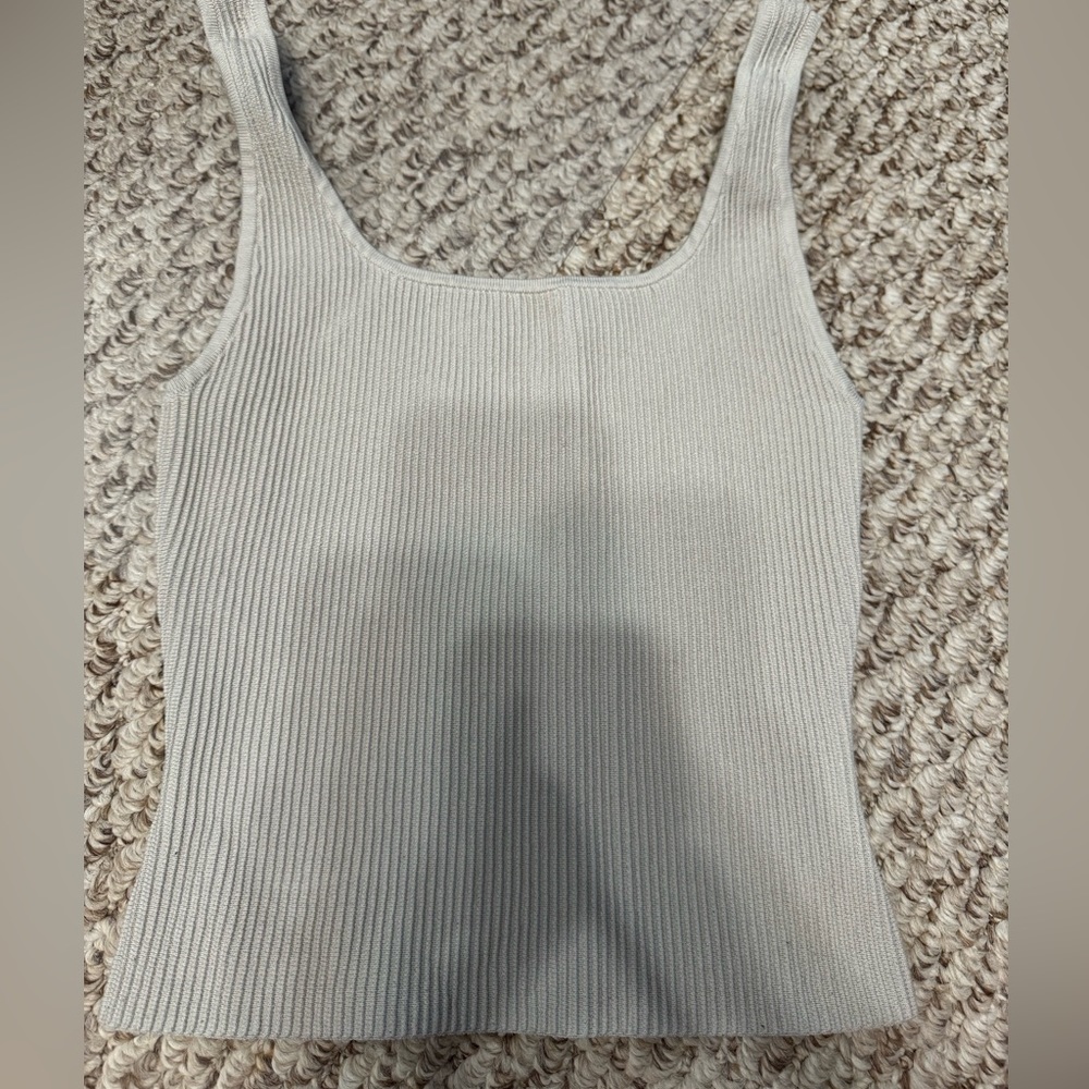 Babaton square neck knit tank top S